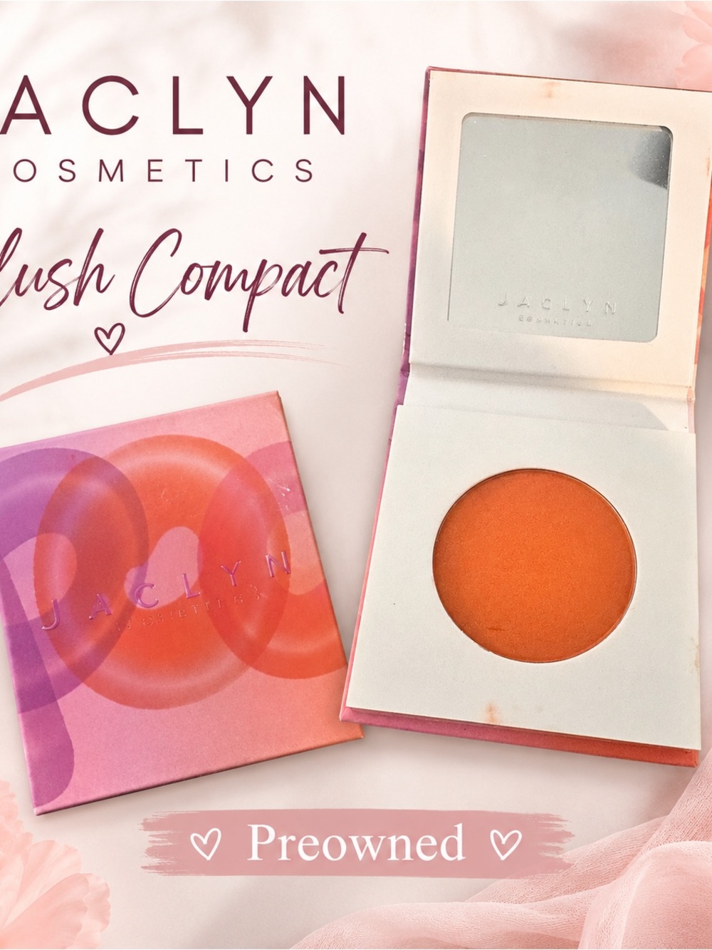 Jaclyn Cosmetics Orange Blush Compact - Vibrant Orange Cheek Color